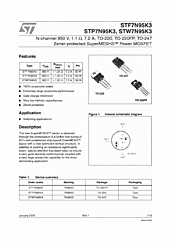 DataSheet STW7N95K3 pdf